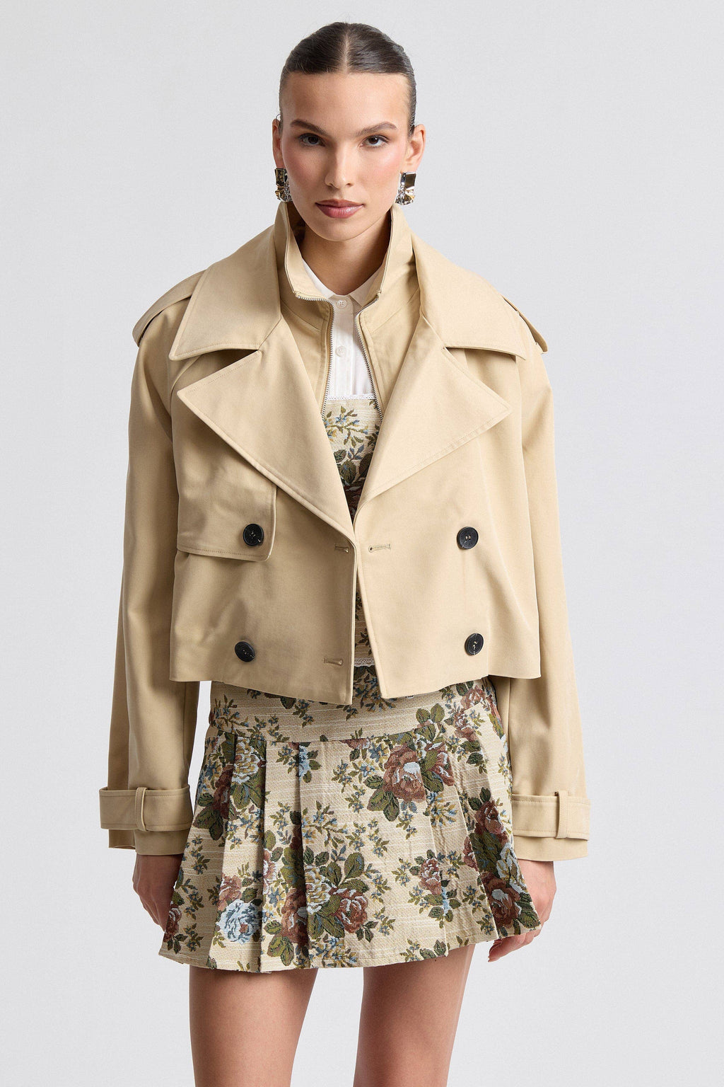 Caroline Cropped Trench