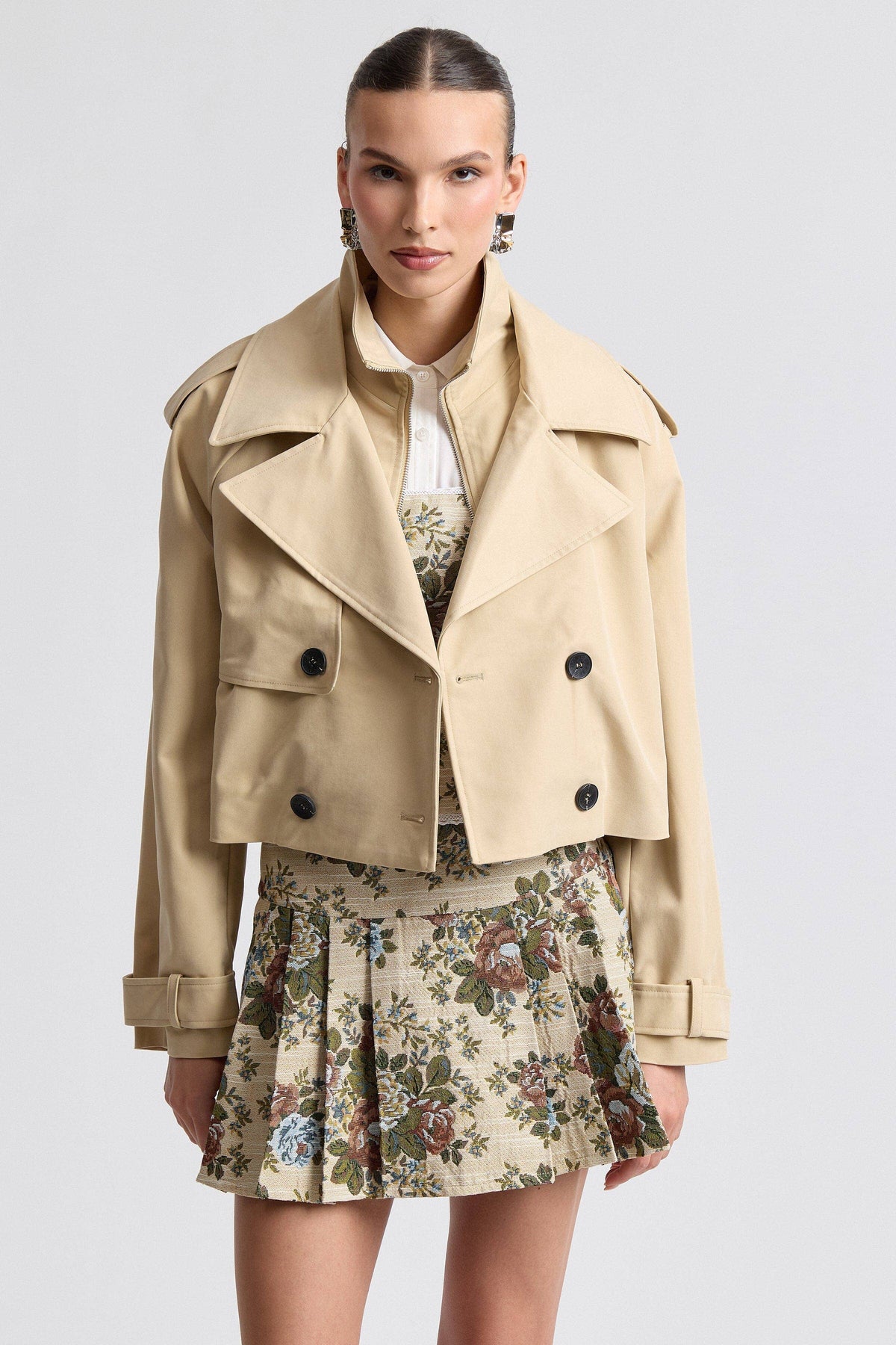 Caroline Cropped Trench