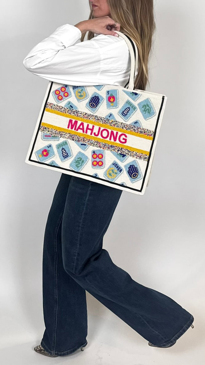 Mahjong Society Beaded Tote (pre-order)